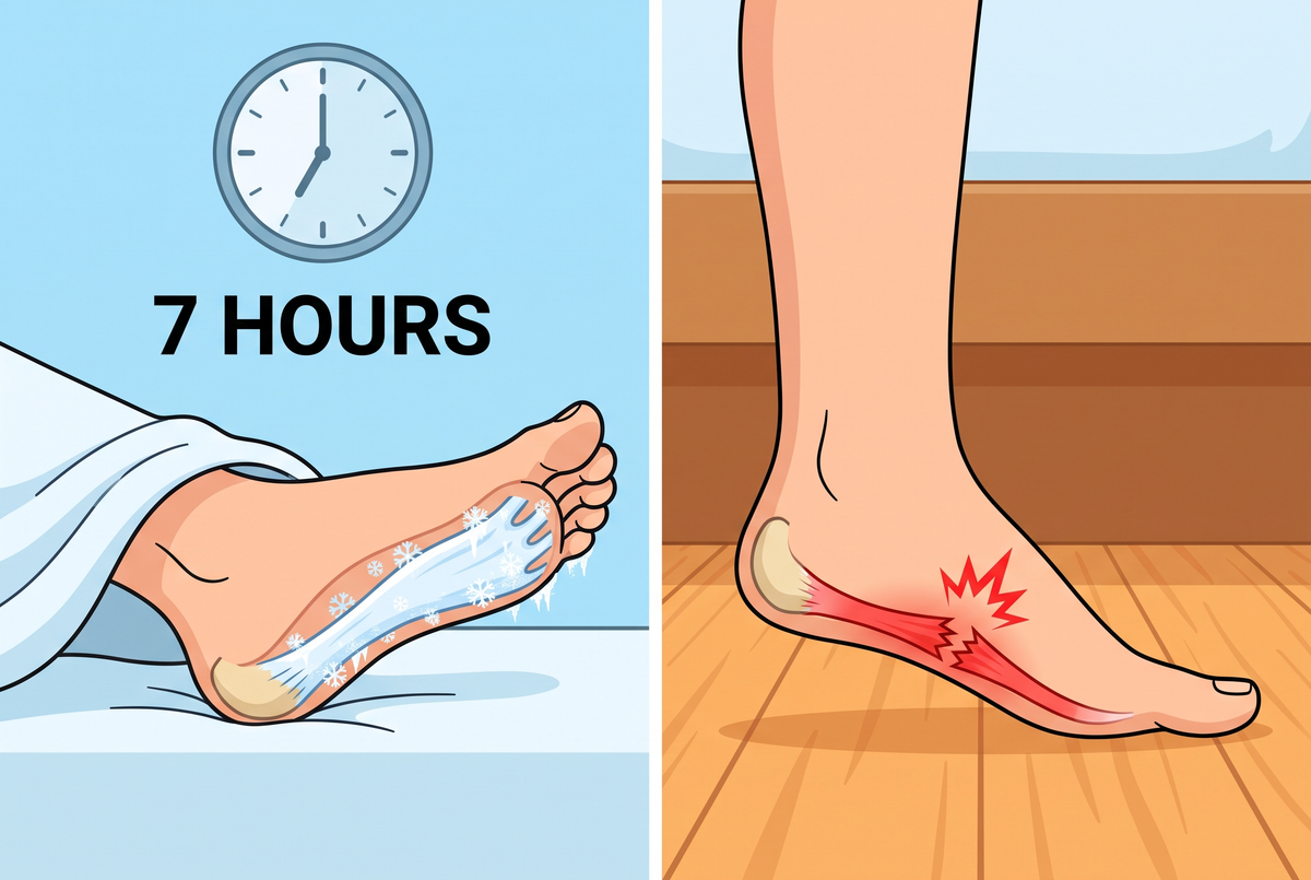 Fascia frozen overnight in bed, then tearing on the first step